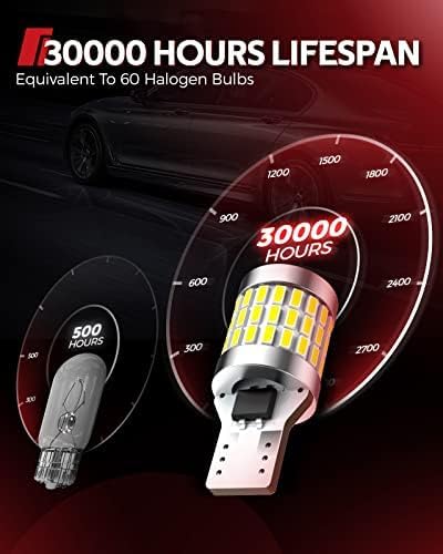 Torchbeam 912 921 LED Bulbs Reverse Lights, 921 led Backup light Bulbs 2600 Lumens 6000K Xenon White Super Bright T15 906 904 W16W Back Up Lights Reverse Lights, Pack of 2