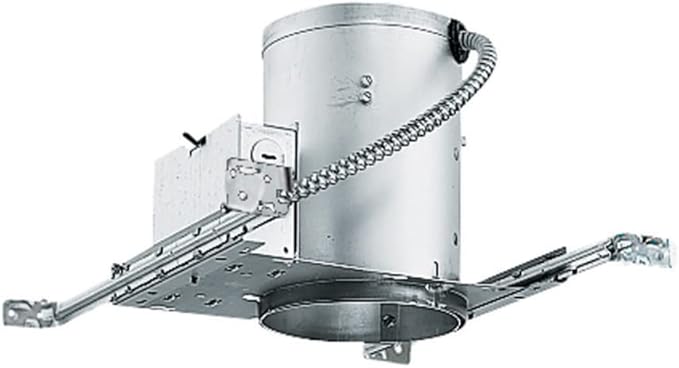 Juno 5 Inch Incandescent Ceiling Light Housing for New Construction, IC Rated Recessed Light with Adjustable Bar Hangers and Medium Base Socket, Damp Location UL Listed Can Lighting
