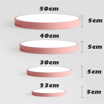 Modern LED Ceiling Light Fixture,16 Inch 3000K-6000K Round Recessed Ceiling Lamps,24W Pink Dimmable Light,Close to Lighting Flush Mount for Home Living Room Bedroom