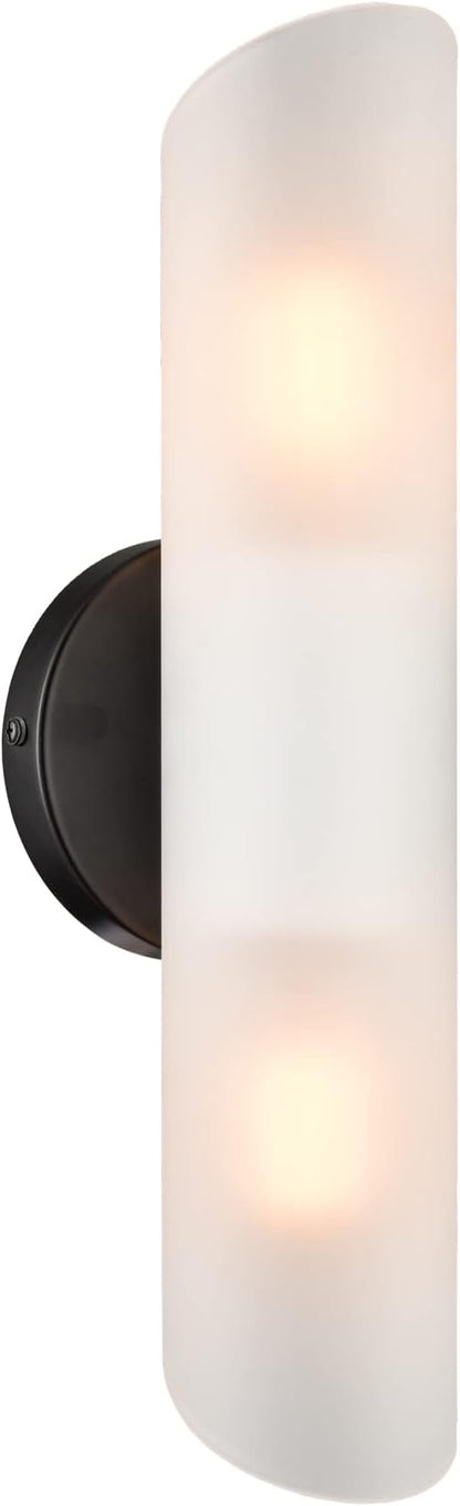 DAYCENT Modern Farmhouse Black Bathroom Light Fixtures Wall Sconces Set of Two Cylinder Sconce Lighting