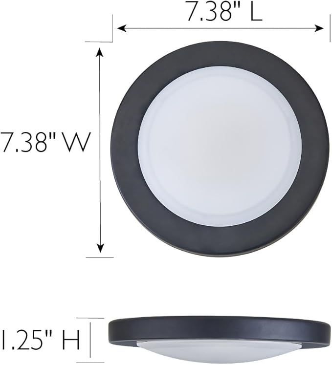 Design House Paxton 7 Inch Flush Mount Ceiling Light Dimmable LED Ceiling Light - 3 Color Temperatures (3000K/4000K/5000K) for Bedroom, Bathroom, Hallway, Matte Black