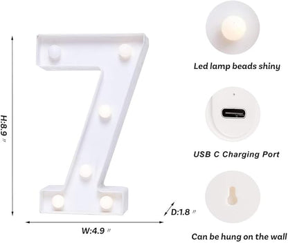 Foaky Rechargeable LED Letter Lights Sign Marquee Light Up Letters Sign for Night Light Wedding/Birthday Party Christmas Lamp Home Bar Decoration (7)