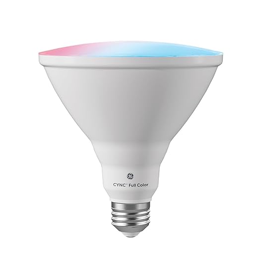 GE Cync PAR38 Smart LED Light Bulb, Color Changing Outdoor Floodlight, Compatible with Alexa and Google Home (4-Pack)