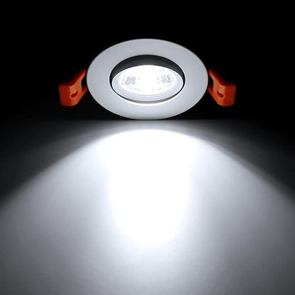 2Inch LED Recessed Ceiling Light, 3W Dimmable LED Downlight, 60 Beam Angle COB Recessed Lights with Driver, Daylight White 5500K, 25W Halogen Bulbs Equivalent for Ceiling Lighting, White 10Pack