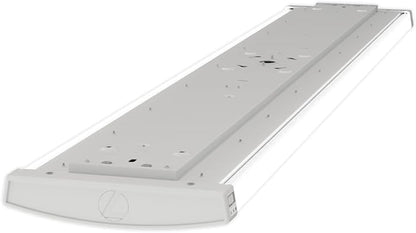 Lithonia Lighting TruWrap 4 Foot LED Ceiling Light Fixture, Low-Profile Wraparound LED Shop Light, Adjustable Lumens, Selectable Warm White/Cool White/Daylight Color, Curved Diffuser, Medium Width