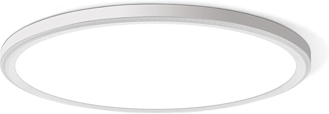 WKONCLDY 3200lm LED Flush Mount Ceiling Light, Super Slim 12 inch LED Ceiling Light, 5000K LED Ceiling Light for Bedroom, Living Room, Dining Room (White, One Pack)