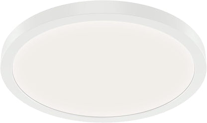 KICHLER Ara 11.03" Modern Minimal Round LED Flush Mount in White, for Damp Indoor Locations, Main Light Source, Integrated LED, Edge-Lit Technology, 1600 Lumens, Dimmable to 10%, 53011WH30