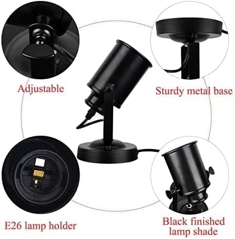 TISLYCO Wall Sconces with Plug in Cord Set of Two, Adjustable Retro Black Wall Lamp with On/Off Switch, Wall Mounted Lights for Bedroom Living Room, Industrial Sconce Wall Lamp Indoor Spotlight