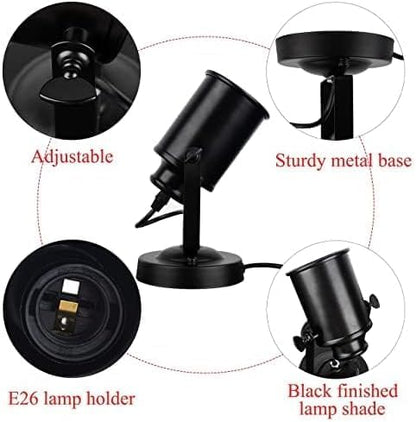 TISLYCO Wall Sconces with Plug in Cord Set of Two, Adjustable Retro Black Wall Lamp with On/Off Switch, Wall Mounted Lights for Bedroom Living Room, Industrial Sconce Wall Lamp Indoor Spotlight