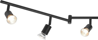 Globe Electric 59693 6-Light Foldable Track Lighting Kit, Matte Black Finish, Adjustable Heads, Bendable Arms, GU10 Base, Dimmable, Modern Industrial Style