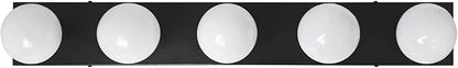 Design House Vanity Lights, 5 Linear Lights, Dimmable, Horizontal or Vertical Use, Uses (5) 60W Bulbs, for Bathroom/Makeup Vanity, Matte Black, 30.0 in. W x 2.0 in. H x 4.3 in. D, 588582-BLK