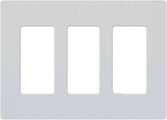 Lutron Claro 3 Gang Decorator/Rocker Wallplate, Satin, Palladium (1-Pack) | SC-3-PD
