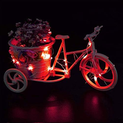 VOOKRY 8 Pack 30 LED Fairy Lights Battery Operated String Lights - 10 ft Red Mini Silver Wire Firefly Starry Moon Lights Waterproof for DIY Crafts Wedding Party Table Centerpieces Bedroom Christmas
