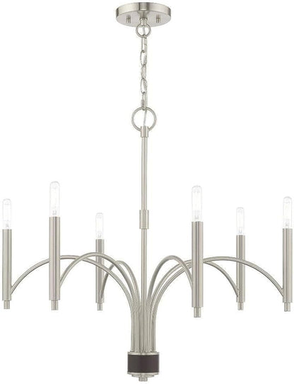 Livex Lighting 6 Lt Brushed Nickel Chandelier