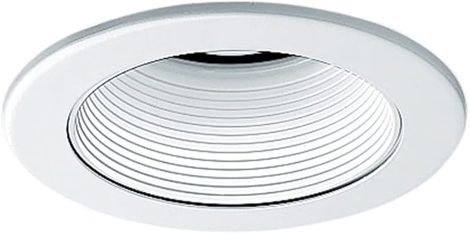 Juno 4-Inch Round Baffle Recessed Lighting Trim, Glare-Reducing Snap-in Trim for Can Lights, Fits IC1, TC1, TC1R Housings, White Finish