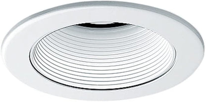 Juno 4-Inch Round Baffle Recessed Lighting Trim, Glare-Reducing Snap-in Trim for Can Lights, Fits IC1, TC1, TC1R Housings, White Finish