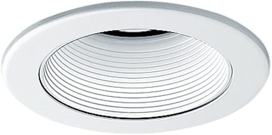 Juno 4-Inch Round Baffle Recessed Lighting Trim, Glare-Reducing Snap-in Trim for Can Lights, Fits IC1, TC1, TC1R Housings, White Finish