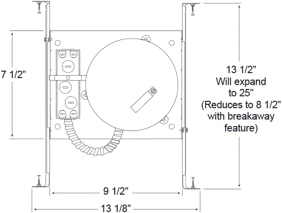 Juno 6 Inch Incandescent Ceiling Light Housing for New Construction, IC Rated Recessed Light, Damp Location UL Listed Can Lighting, Includes Push-In Electrical Connectors and Integrated Air-Loc Gasket