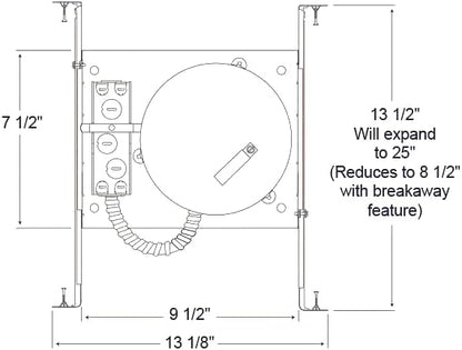 Juno 6 Inch Incandescent Ceiling Light Housing for New Construction, IC Rated Recessed Light, Damp Location UL Listed Can Lighting, Includes Push-In Electrical Connectors and Integrated Air-Loc Gasket