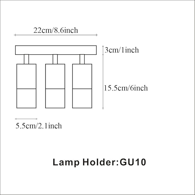Track Lighting Fixtures Ceiling 3-Light,Spotlight Indoor for Bedroom,Aluminum&Adjustable Lampshade,Black and Wood Track Lighting for Kitchen,Laundry,Bathroom,Small Space,Gu10 Directional Ceiling Light