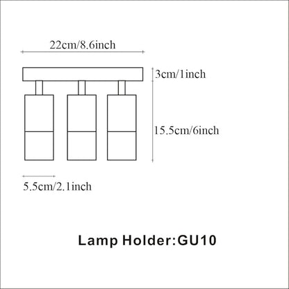 Track Lighting Fixtures Ceiling 3-Light,Spotlight Indoor for Bedroom,Aluminum&Adjustable Lampshade,Black and Wood Track Lighting for Kitchen,Laundry,Bathroom,Small Space,Gu10 Directional Ceiling Light