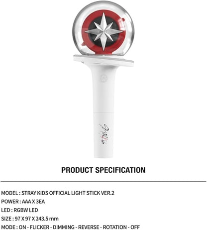 Straykids Lightstick, Cheering Lights for Concert Light Sticks with Bluetooth Function with Merch Bracelets and 55 Photocards