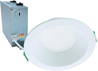 HALO LCR 6 in Regressed Canless LED Recessed Downlight, 42W, 6 Selectable Color Temperatures 2700K-6500K, Dimmable, 3000 Lumens, IC Rated, Wet Location, Matte White - LCR630RD9FSE010