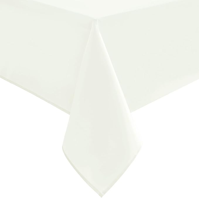 Hiasan Ivory Tablecloth for Rectangle Tables - Waterproof and Spillproof Washable Fabric Table Cloth for Dining Room Kitchen, 54 x 108 Inch