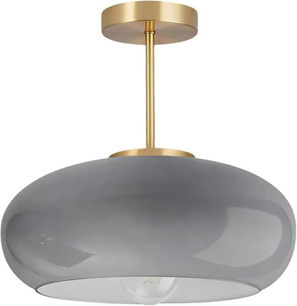 Gray Light Fixture Mid Century Semi Flush Mount Ceiling Light Nursery Close to Ceiling Lights Hallway Gold Semi Flush Mount Lamp Modern Porch Glass Chandeliers Entryway Overhead Light
