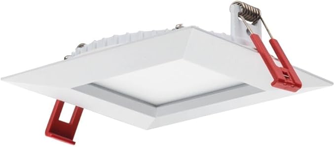 Juno LED Recessed Lights 6 Inch Square Wafer Downlight, 5-in-1 Switchable White Color Temperature, Adjustable Brightness, 120 Volts, 6-Inch Trim, 1 Pack, Matte White