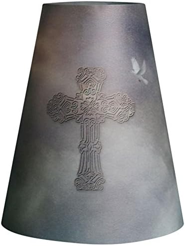Royal Designs Cross and Dove Vellum Tea Light Paper Wine Glass Lampshade, Party Centerpiece, Set of 20