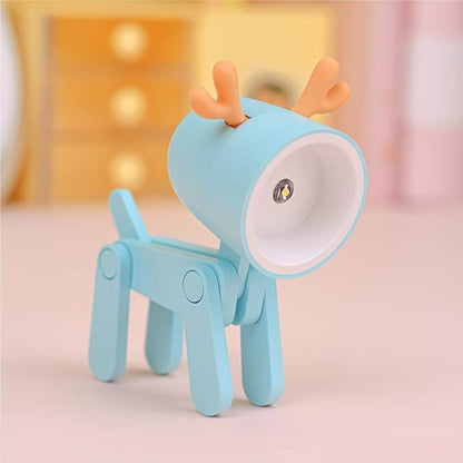 Cute Night Light for Kids, Mini Led Table Desk Lamp, Decorative Lamp Indoor Nightstand, Animal Pet Nightlights, Christmas Decorate Birthday Gifts for Children, Students (1 x Blue Deer)