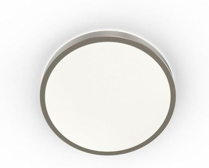 Juno 14 Inch Round LED Flush Mount Ceiling Light, Lacuna Series Low Profile Modern Ceiling Light Fixture, 5-in-1 Switchable White Color Temperature, Dimmable, Brushed Aluminum