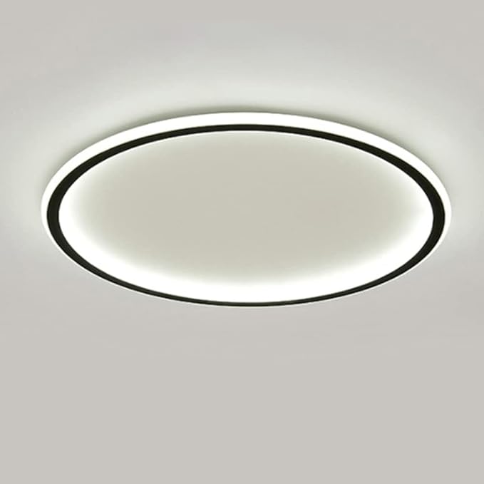 Dimmable LED Ceiling Light Fixture Flush Mount,12" Round Recessed Ceiling Lamp with APP Adjustment,Black Ceiling Lamp 3000K-6000K 33W Close to Ceiling Indoor Lighting for Bedroom Dining Living Room