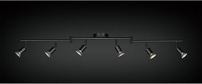 Globe Electric 59693 6-Light Foldable Track Lighting Kit, Matte Black Finish, Adjustable Heads, Bendable Arms, GU10 Base, Dimmable, Modern Industrial Style