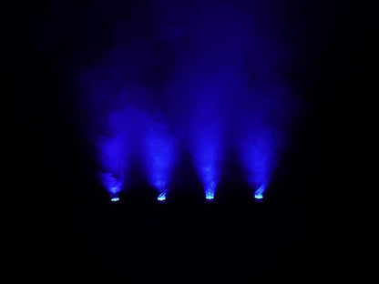 Rockville 4 PACK MINI RF1 V2 Black RGBWA+UV Battery-Powered Wash Lights with RF Remotes, Wireless DMX, Travel Bag, Perfect for DJs & Events