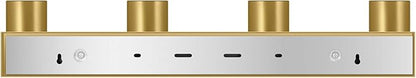 Plug in Track Lighting, 23" LED Track Light Fixtures Ceiling, Gold 4 Way Spotlight, Rotatable Light Head, Plug in Ceiling Light with Power Cord, Plug Wall Light for Kitchen Hallway Bar(GU10, NO Bulb)