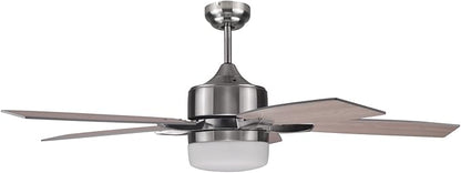 Design House 156621-BN Grayson 52-inch Five Blade Contemporary Indoor Ceiling Fan with LED Light Kit and Remote Control, Brushed Nickel
