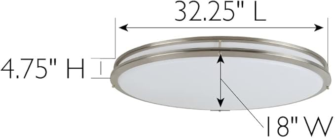 Design House 32 Inch Owens Integrated LED Ceiling Light, Dimmable, Bed Hall Kitchen Entry, Brushed Nickel – Design House, 587261