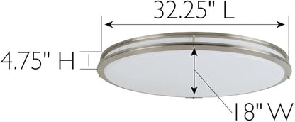 Design House 32 Inch Owens Integrated LED Ceiling Light, Dimmable, Bed Hall Kitchen Entry, Brushed Nickel – Design House, 587261