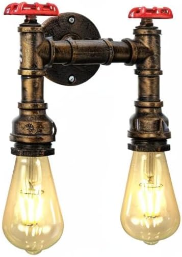 Kawell Vintage Wall Light Fixtures Industrial Retro Wall Sconce Light Creative Water Pipe Wall Lamp Iron Art E26 60W Max for Bedroom Kitchen Restaurant Loft Cafe Bar Hallway