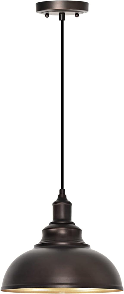 1 Pack Farmhouse Pendant Light Bronze Pendant Lighting for Kitchen Island Industrial Hanging Barn Light Pendant Lighting Over Island Sink Light Fixtures