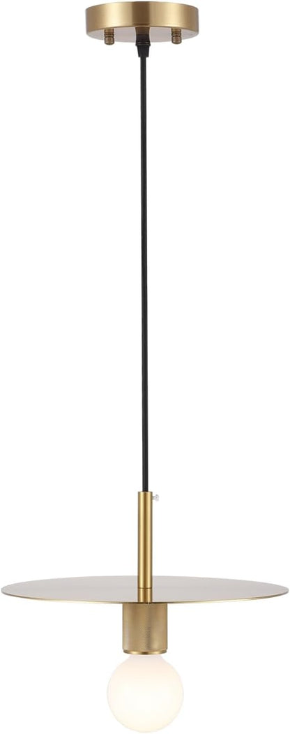 BYOLIIMA Modern Pendant Lighting Gold Farmhouse Pendant Light 11.81" Brushed Brass Dome Industrial Mid Century Knurled Texture Hanging Lamp Ceiling Light Fixture Kitchen Island Dinning Room Bedroom