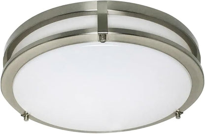 Ripon 14.5 Inch Integrated LED Ceiling Light, Dimmable, Satin Nickel, for Bedroom, Kitchen, Bathroom – Design House, 578641
