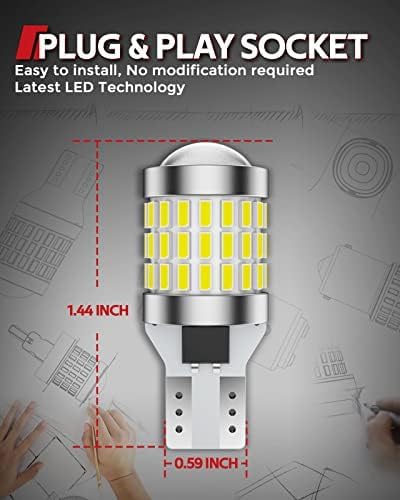Torchbeam 912 921 LED Bulbs Reverse Lights, 921 led Backup light Bulbs 2600 Lumens 6000K Xenon White Super Bright T15 906 904 W16W Back Up Lights Reverse Lights, Pack of 2