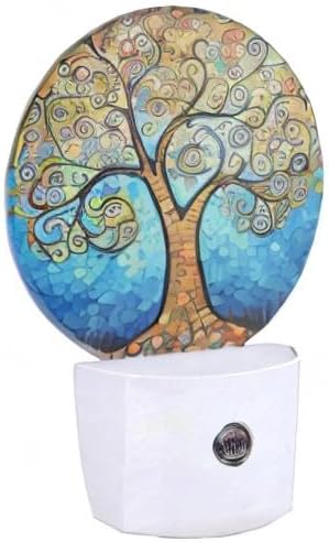 EKOBLA Art Tree Plug-in Night Light, Golden Leaf Tree LED Nightlight with Auto Sensor, 0.5W Sleep Friendly for Home