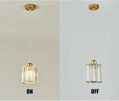 LightInTheBox 3Pcs Crystal Pendant Light Small Gold Pendant Light Modern Adjustable Chandelier Ceiling Light Fixture for Kitchen Island Bedside Cafe Restaurant (3 Color Changing)