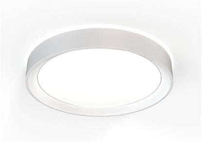 Juno 17 Inch Round LED Flush Mount Ceiling Light, Solana Series Low Profile Modern Ceiling Light Fixture, 5-in-1 Switchable White Color Temperature, Dimmable, Matte White