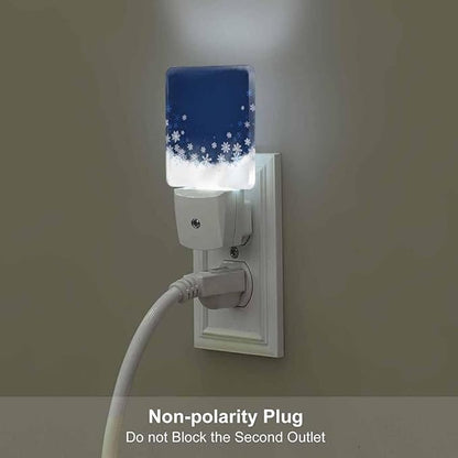 Snowflakes Night Light Plug-into Wall Merry Christmas A Snowy Winter Nightlight Lamp with Dusk to Dawn Sensor, Led Lamp 0.5W Energy Efficient for Home Decor