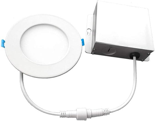 Euri Lighting DLC6S-2050e Ultra-Slim Dimmable 6" Circlular Downlight, 12W (100W Equal), 900lm, 5000K (Cool White), IC Rated, No Housing Required, E-Star & ETL Listed